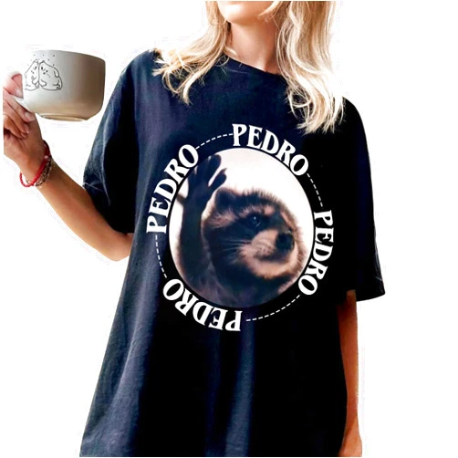 Custom Generic Rocketcoon Apparel Pedro Dancing Raccoon Pedro Pedro Dancing Raccoon Meme T-Shirt Multicolor