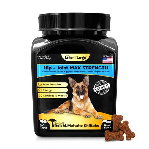 Life4Legs Soft Chews Hip and Joint Supplement for Dogs - Dog Joint Pain Relief Treats - Glucosamine, Chondroitin, Turmeric - Mobility Bites Supplement