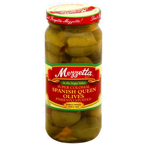 Mezzetta Olive Colossal Queen Pmnto, 10 Oz (Pack Of 6)