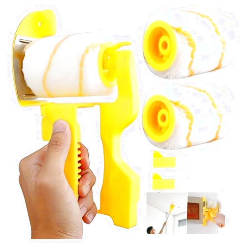 LIONICE Paint Edger Pro - 2024 New Painting Trimmer Edger Tools for Walls High Ceilings with Edger Paint Brush Kit, Bucket Edge Paint Roller Splatter Shield for Trim Corner Painting Cut in Tool (Handheld)