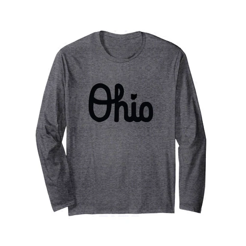 Vintage Ohio Script Shirts and Gifts Vintage Script Ohio Dots the I Long Sleeve T-Shirt