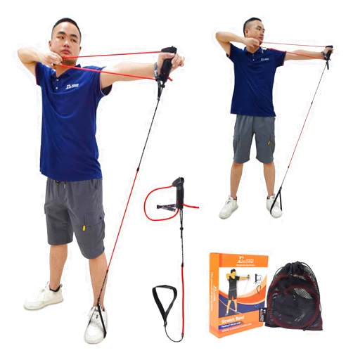 ELONG OUTDOOR Elong Archery Bow Trainer Draw Training Aid Device Strength Stretch Band Exerciser for Recurve Bow Compound Shooting Kids Adults Beginner Experts