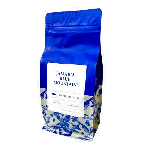 JA Coffee – Jamaica Blue Mountain Caribbean Coffee Blend, Medium Roast, Whole Beans - Premium Arabica, Bag of 454 Grams (1 Pound, 16 Ounces)
