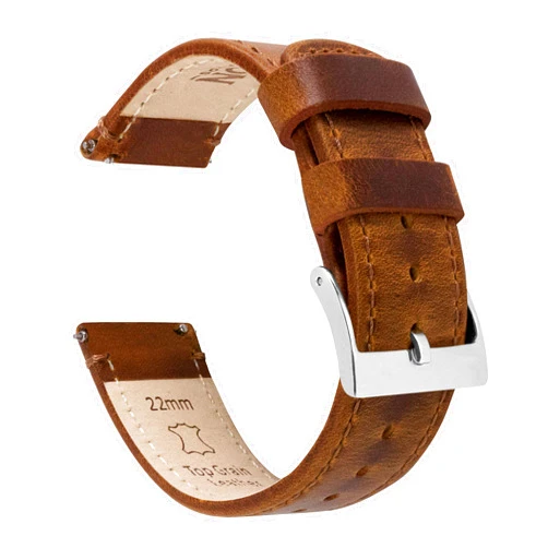 BARTON WATCH BANDS Barton Quick Release - Top Grain Leather Watch Band Strap - Choice of Width - 16mm, 18mm, 19mm, 20mm, 21mm 22mm, 23mm or 24mm