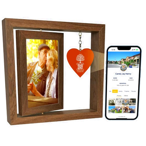 BAIYUNSKY Memorial Picture Frame with QR Memorial Webpage, Memorial Gifts for Loss of Loved One Sympathy Gift, Upload Photos, Videos, Personalized Messages.Bereavement Gifts