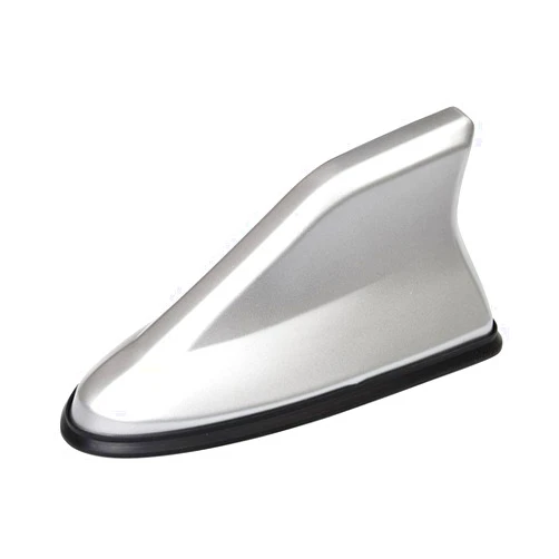 BELOMI Car Shark Fin Antenna Cover, Roof Aerial Base AM/FM Radio Signal for Car SUV Truck, Vehicle Shark Fin Shape Cover with Adhesive Tape, Car Accessories Antenna Replacement Fits Most Cars (Silver)