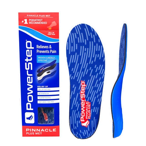 PowerStep Pinnacle Plus Ball of Foot Pain Relief Orthotics - Shoe Inserts for Metatarsalgia, Arch Support & Morton's Neuroma Pain Relief - Made in USA Insoles with Metatarsal Pad (M 11-11.5)
