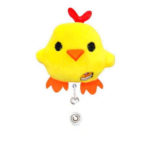 ReelFun Cute Easter Chick Nurse Retractable Badge Reel ID Tag, with Alligator Clip,24in Nylon Cord, Nurse Office Employee Name Badge