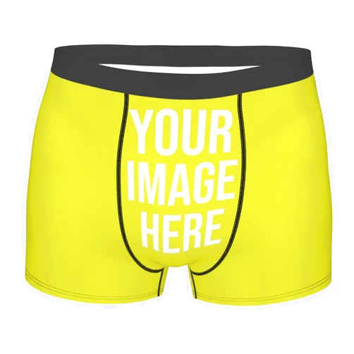 Qxatwvic Custom Boxers For Men Father Husband Add Your Text Picture Name Logo Personalized Funny Boxers Customize Underwear