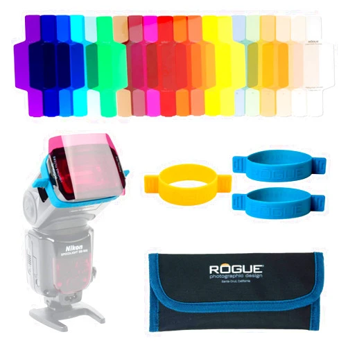 Rogue Flash Gels for Speedlights - 20 Gel Colors - Universal Fit Lighting Filters - Gels Printed for Easy Identification - Combo Kit for Portrait Photographers