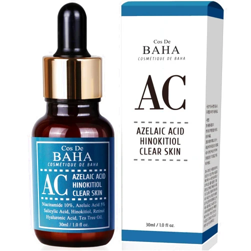 Cos De BAHA Azelaic Acid Clearing Serum 1 Fl Oz – Azelaic Acid 5%, Retinol 0.1%, Salicylic Acid, Niacinamide & Tea Tree for Blemish-Prone, Oily & Redness-Prone Skin (30 ml)