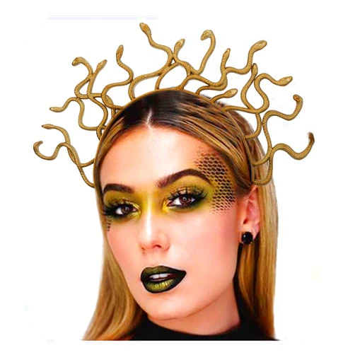 BARTOSI Medusa Snake Headband Greek Goddess Headdress Halloween Cosplay Costume Headpiece Masquerade Accessories for Party