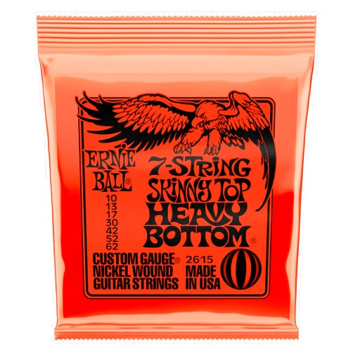 Ernie Ball 7-String Skinny Top Heavy Bottom Slinky Nickel Wound Electric Guitar Strings, 10-62 Gauge (P02615)