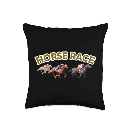 Cheerfully Quotes of Horse Racing lovable cultures Horse Racing Riding Money Derby Throw Pillow, 16x16, Multicolor