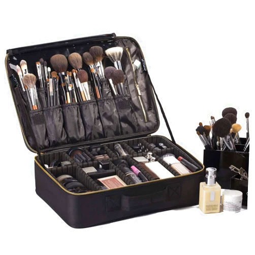 ROWNYEON Makeup Bag Cosmetic Makeup Train Case Artist Makeup Organizer Professional Portable Storage Bag for Women Girl Waterproof EVA Adjustable Dividers