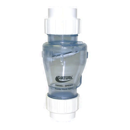 Valterra 200-CU20 PVC Swing/Spring Combination Check Valve, Clear, 2