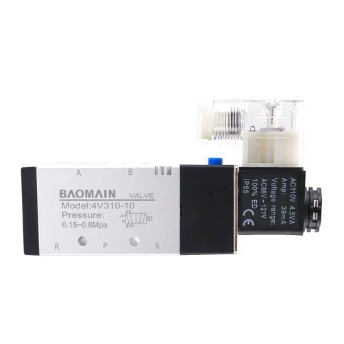 Baomain Pneumatic Solenoid Air Valve 4V310-10 AC110V 5 Way 2 Position PT3/8