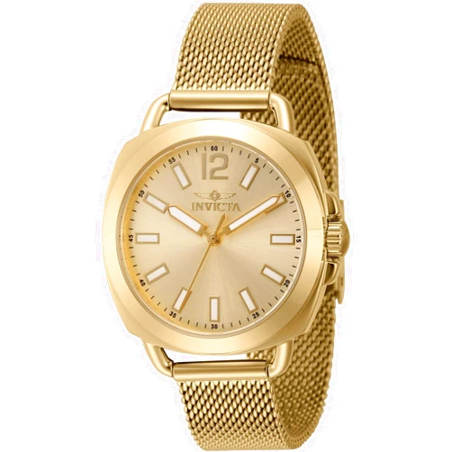 Invicta Lady's Wildflower 32mm Stainless Steel Quartz Watch, Gold (Model: 46338)