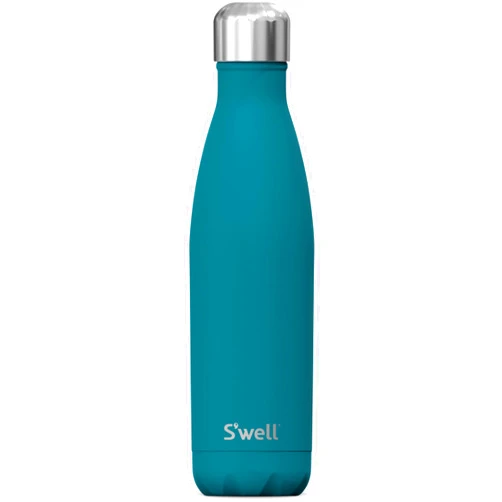 S'well Stainless Steel Water Bottle, 17oz, Peacock Blue, Triple Layered Vacuum Insulated Containers Keeps Drinks Cold for 36 Hours and Hot for 18, BPA Free, Perfect for On the Go