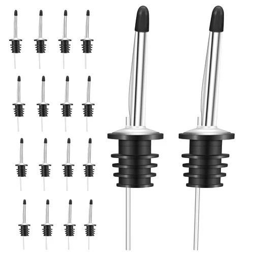 SZLFSX 24 Pack Liquor Pour Spouts Set - Stainless Steel bottle spout and Liquor Pourers Dust Caps Covers