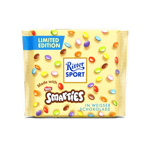 Ritter Sport White Chocolate Bar with Smarties Candy