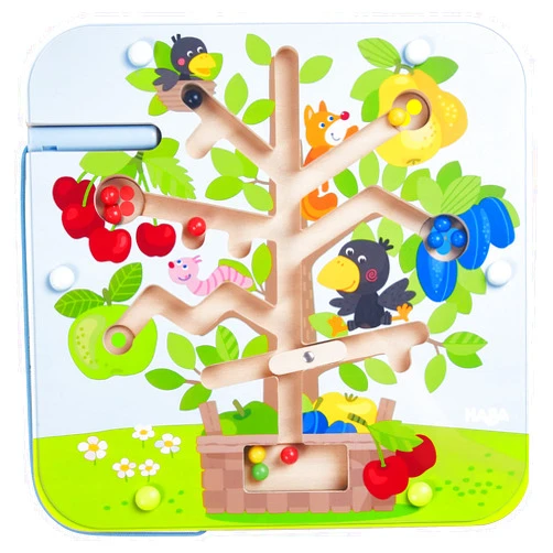 HABA Busy Board for Toddlers 2-4: Orchard Magnetic Maze Puzzle Game, Toddler Travel Toys & Montessori Toys