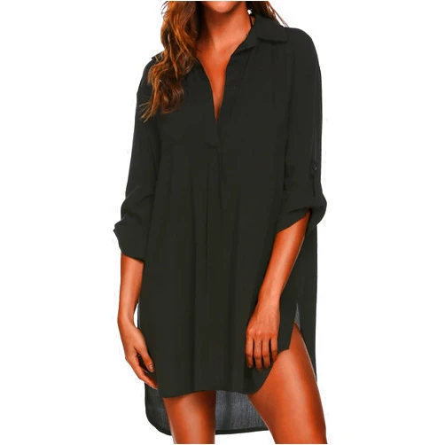 Ekouaer Women's Swimsuit Beach Cover Up Shirt Bikini Beachwear Bathing Suit Beach Dress