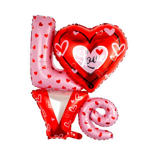 BinaryABC Ligatures Love Letter Foil Balloon,Valentines Anniversary Engagement Birthday Party Decoration Photo Props,2Pcs