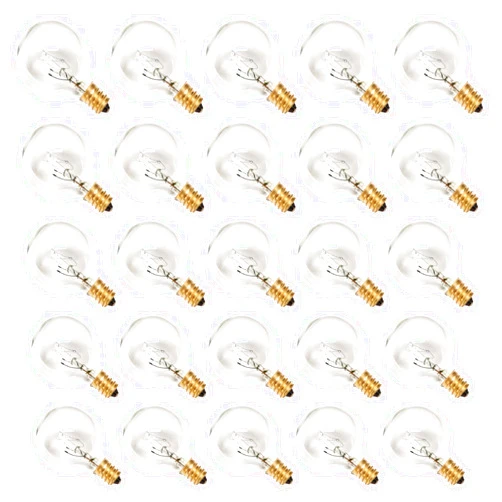 Rincentd G40 Replacement Bulbs, 120V 5 Watt Clear Globe Incandescent Light Bulbs fits E12 C7 Candelabra Base, Dimmable String Light Bulbs Replacement for Indoor Outdoor Patio Decor, (25 Pack)