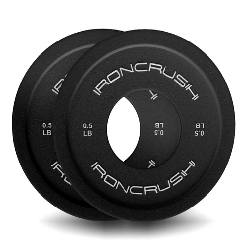 Iron Crush Fractional Weight Plates - Olympic Plates with Improved Center Holes - Durable, Shockproof Virgin Rubber - Gym Equipment for Strength & Endurance Training