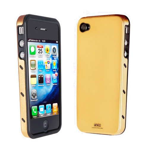 Artwizz Seejacket Alu for Iphone 4 / 4S -Gold-aluminium Cover with Silicone Inlay