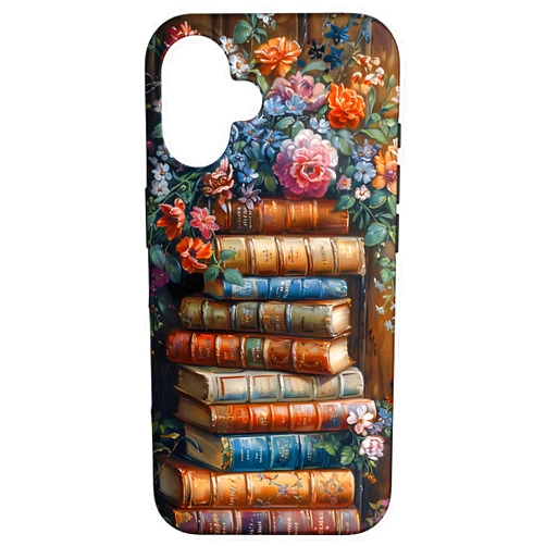 Books Coffee and Flowers Vintage Library Bibliomane Lovers Case for iPhone 16
