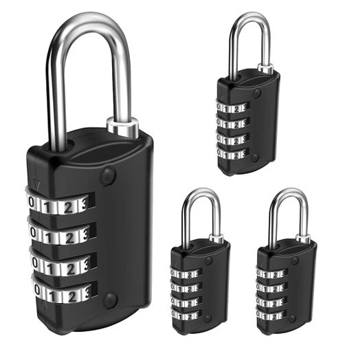 Ruitutedianzi Combination-Padlock 4-Digit-Gym-Locker-Lock - 4 PCS Resettable Combo Lock for Toolbox School Employee Locker
