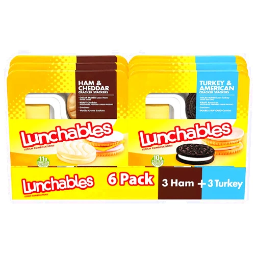 Generic Lunchables Variety Pack, Cracker Stackers Snack Kit Turkey/American and Ham/Cheddar - 6 Packs