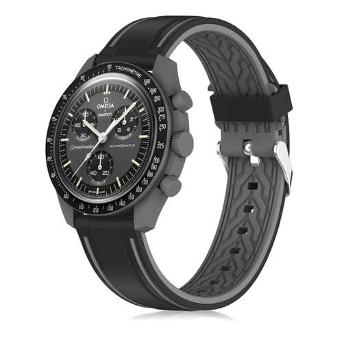Farluya Band Compatible with Moonswatch,Soft Silicone 20mm Replacement Band for Omega X Swatch Moonswatch Speedmaster/Rolex/SEIKO for Women Men