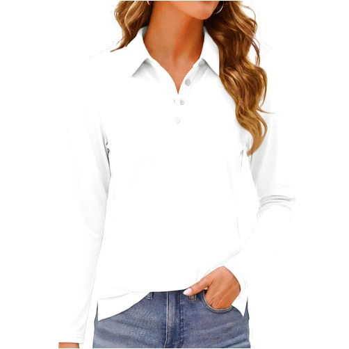 MAGCOMSEN Women's Polo Shirts Long Sleeve Golf Shirt Quick Dry UPF 50+ Sun Protection Lightweight Tennis Shirts