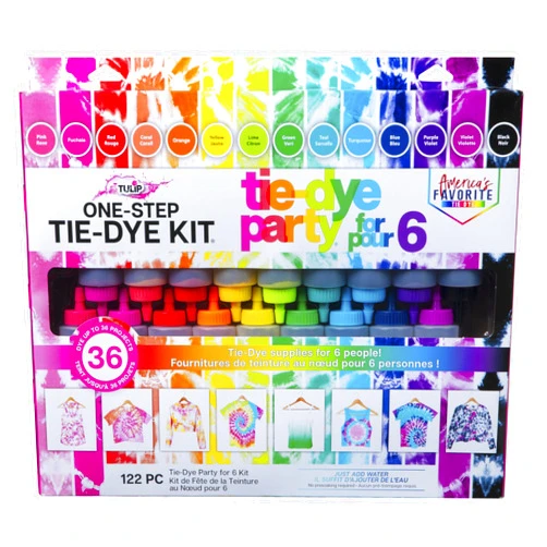 Tulip One-Step Tie-Dye Kit Party Supplies, 18 Bottles Tie Dye, Rainbow, 1 Count (Pack of 1)