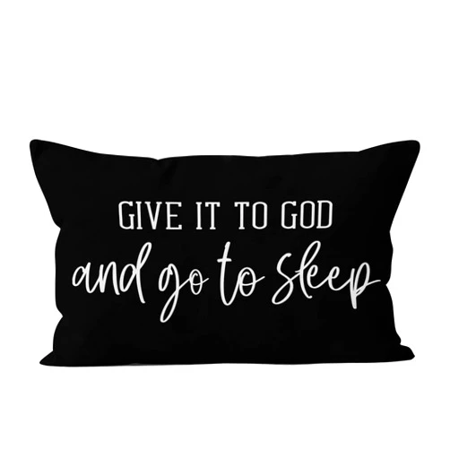 HIWX Give It to God and Go to Sleep, Give It to God and Go to Sleep Pillow Cover, Bed Decorative Throw Pillow Cover, Bible Verse Bed Bedroom Christian Room Decor 12x20 Pillow Case