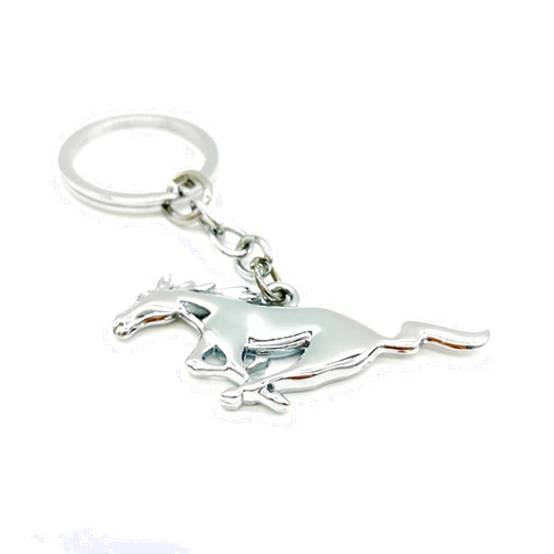 YARZFERI 2 PCS Car Keychain Creative Car Logo Keychain Zinc Alloy Horse Key Chain for Car Motorcycle Family Office,Women and Men Keyring Universal Size(Silver)