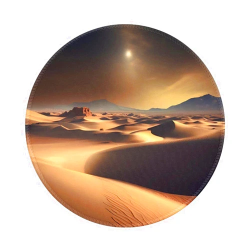 Ctiant Sahara Desertrotundity Large Gaming Mouse Pad Desktop Mouse Pad Has Excellent Durability and High Performance, Suitable for Office and Residential Use8in