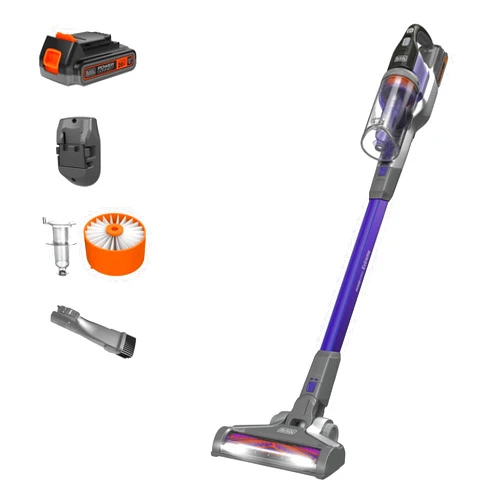 BLACK+DECKER Pet Hair Vacuum, Cordless Vacuum Cleaner Pet Hair, Up to 55 Minutes of Runtime, Interchangeable Floorhead, Maximum Suction, Multi-Surface, Light Weight, Powerseries Extreme (BSV2020P)