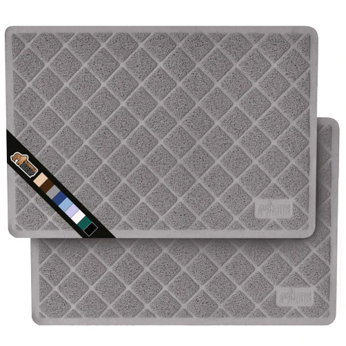 Gorilla Grip The Original Gorilla Grip Water Resistant Cat Litter Box Trapping Mat 2 Pack, 35x23, Easy Clean, Textured Backing, Traps Mess for Cleaner Floors, Less Waste, Stays in Place for Cats, Gray