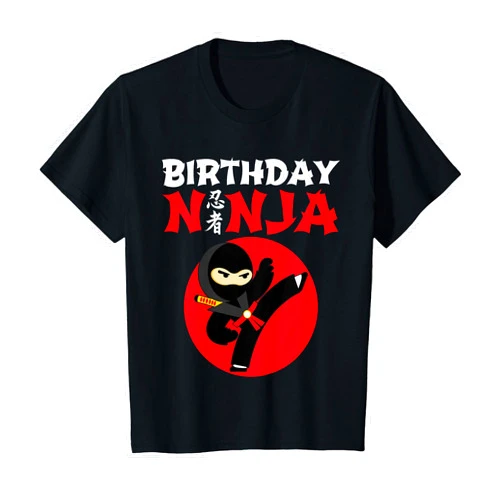 Little Ninja Kids Birthday Party Shirts Ninja Birthday Party Theme Gift for Boys - Birthday Ninja T-Shirt