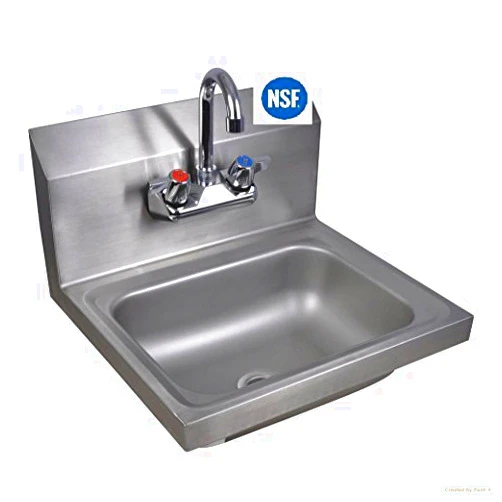 L and J Commercial Stainless Steel Wall-Mount Hand Sink 12 x 12 - NSF