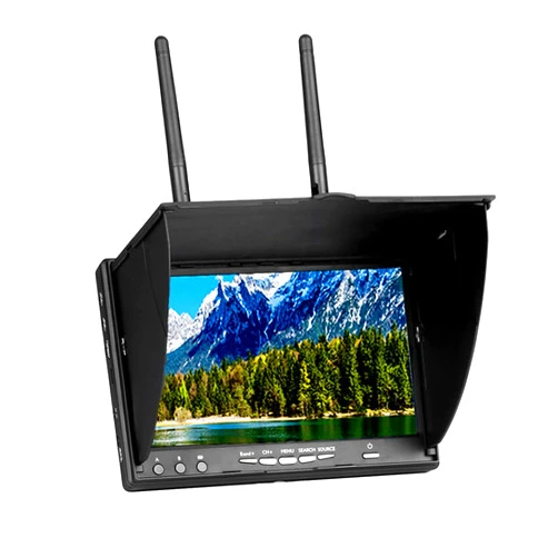 SoloGood 5.8Ghz 7Inch FPV Monitor with DVR 40Channels 800 x 480 LCD Monitor/Display Screen Receiver Monitor Built in Battery for FPV Drone Quadcopter RC Car…