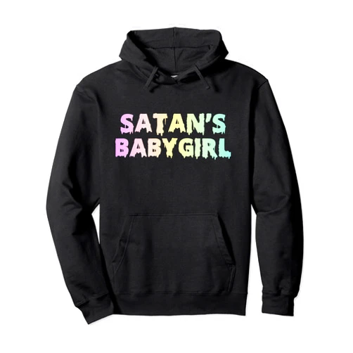 The Pastel Goth Satan's Babygirl Apparel Co Pastel Goth Satan's Babygirl Pagan Occult Witchcraft Gothic Pullover Hoodie
