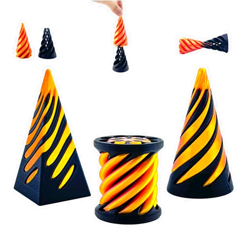 Ajitxalr 3 Packs Impossible Cone,Spiral Cone Fidget Toy,Impossible Cones passthrough Impossible Pyramid for Relaxing,Spiral Fidget Toy passthrough Impossible Cone,Birthday for Adults & Kids