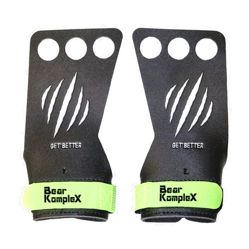 Bear KompleX Black Diamond 3 Hole Hand Grips for at-Home Workouts Like Pull-ups, Weightlifting, WODs with Wrist Straps, Comfort and Support, Hand Protection from Rips and Blisters for Men and Women