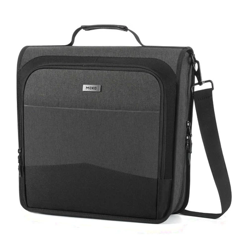 MoKo Zipper Binder with Multi-Pocket, 3-Inch 3 Ring Zipper Binder, 600 Sheets Capacity 6 Tab Expanding File Folder Multi-Pocket Zip Up Binders with Shoulder Strap & Handle for Middle School, Black