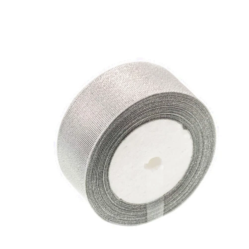 ATRibbons 1-1/2 Inch Wide Sparkly Glitter Ribbons,Silver Metallic Ribbons for Gifts Wrapping Home Decoration Wedding Party and DIY Crafts,25 Yards/Roll x 1 Roll (Silver)